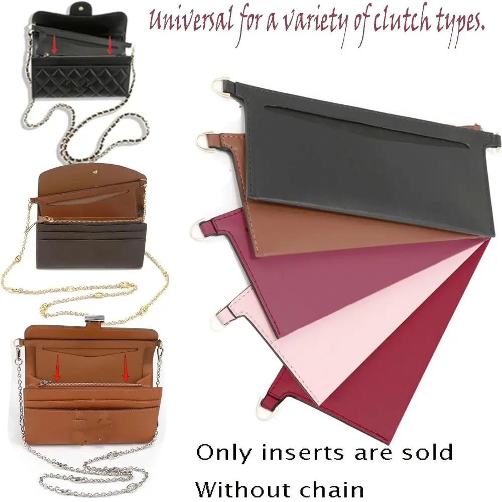 Soft Wallet Insert for Chain Strap New with D Rings PU Purse Insert Purse Insert Organizer Women