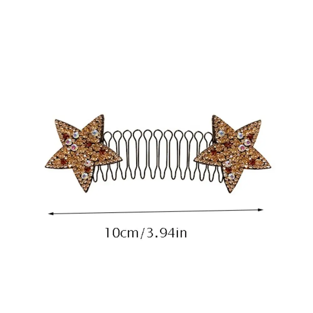 Fresh Rhinestone U Shape Hair Styling Comb Butterfly Star Fixed Combs Headwear Hair Wear Spring Hair Comb Children