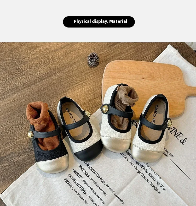Lässige Einzelschuhe für Kinder, kleine Lederschuhe mit weichen Sohlen, kleine duftende Wind-Prinzessinnenschuhe, Kinderschuhe im britischen Stil – Detail 6