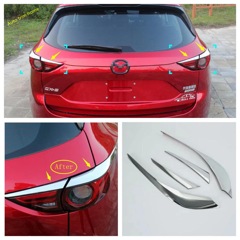 For Mazda Cx-5 Cx5 2017 - 2021 Carbon Fiber Look / Chrome Car Headlight Eyebrow Cover Trim Rear Lamp Eyelid Exterior Accessories 6 For Mazda Cx-5 Cx5 2017 - 2021 Carbon Fiber Look / Chrome Car Headlight Eyebrow Cover Trim Rear Lamp Eyelid Exterior Accessories 6