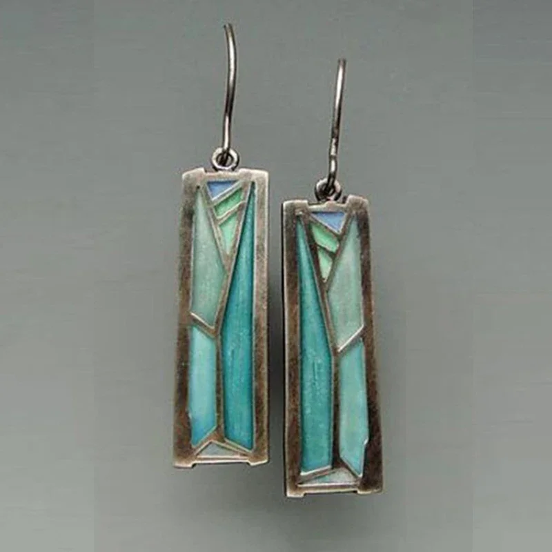 Vintage Mix Color Dangle Earrings for Women Bohemian Tribal Hollow Out Metal Floral Long Earrings Pendientes Jewelry