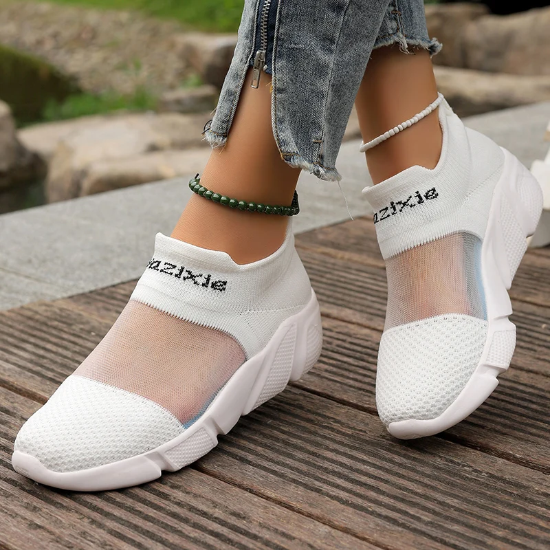 أحذية رياضية نسائية كاجوال سهلة الارتداء، أحذية بد...