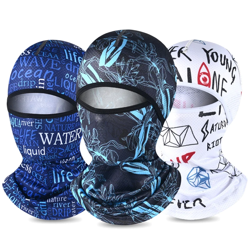 Summer Cool Balaclava Ice Silk Motorcycle Neck Cycling Helmet Full Face Hood Sun Anti-UV Protection Sports Face Cover Hat balaclava mask cycling headwear sunproof headwear
