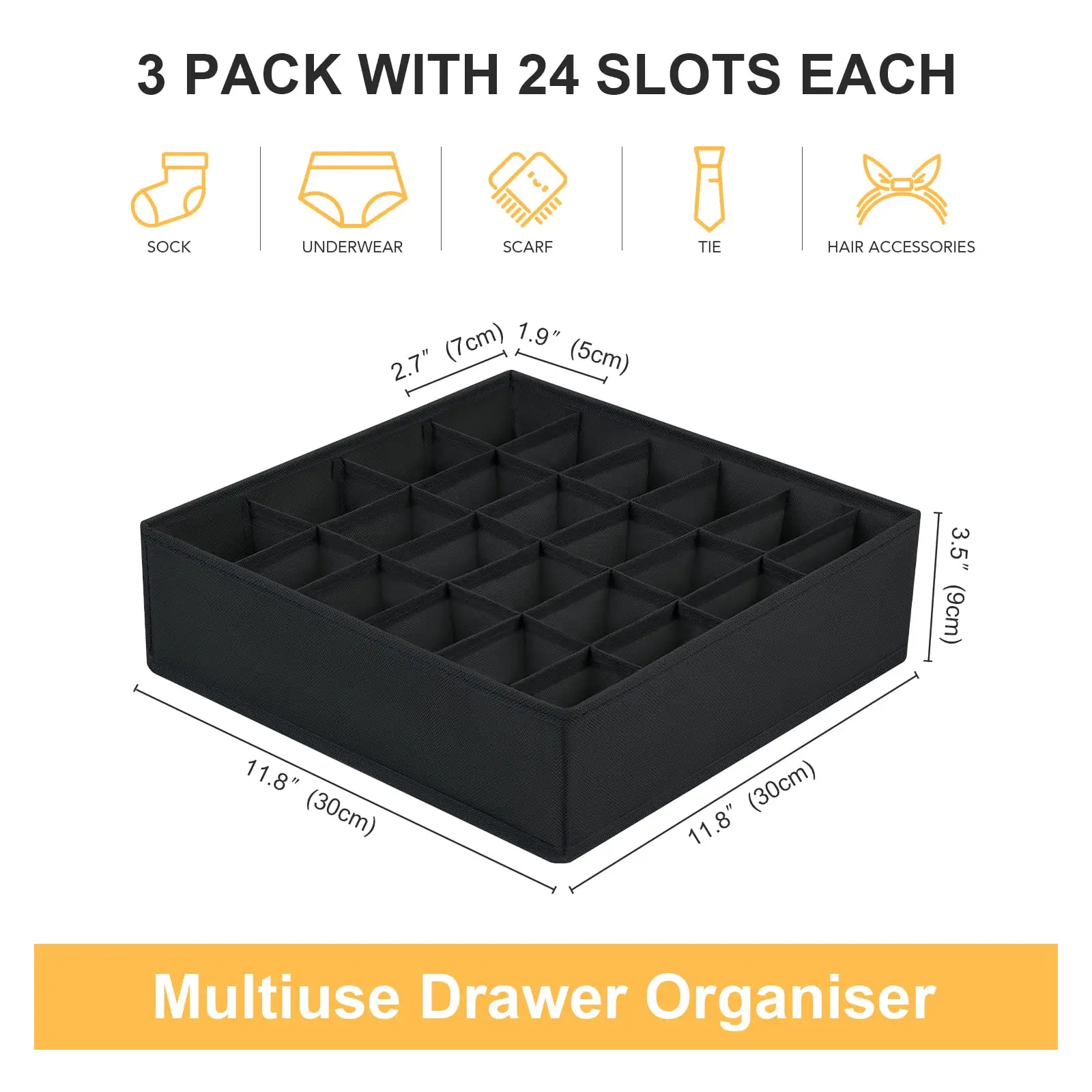 24 Lattice storage box Non Woven Socks Briefs Underwear Belt Ties Organizers Collapsible Wardrobe Cabinet Divider