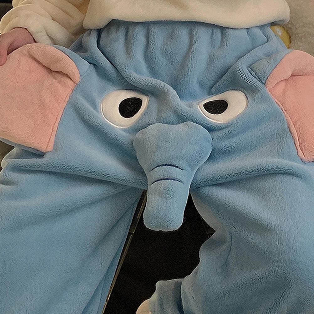 

Mens Underwear Winter Thermal Trousers Animal Cartoon Daily Elephant Novelty Flannel Humorous Pants Comf Pajamas Pants