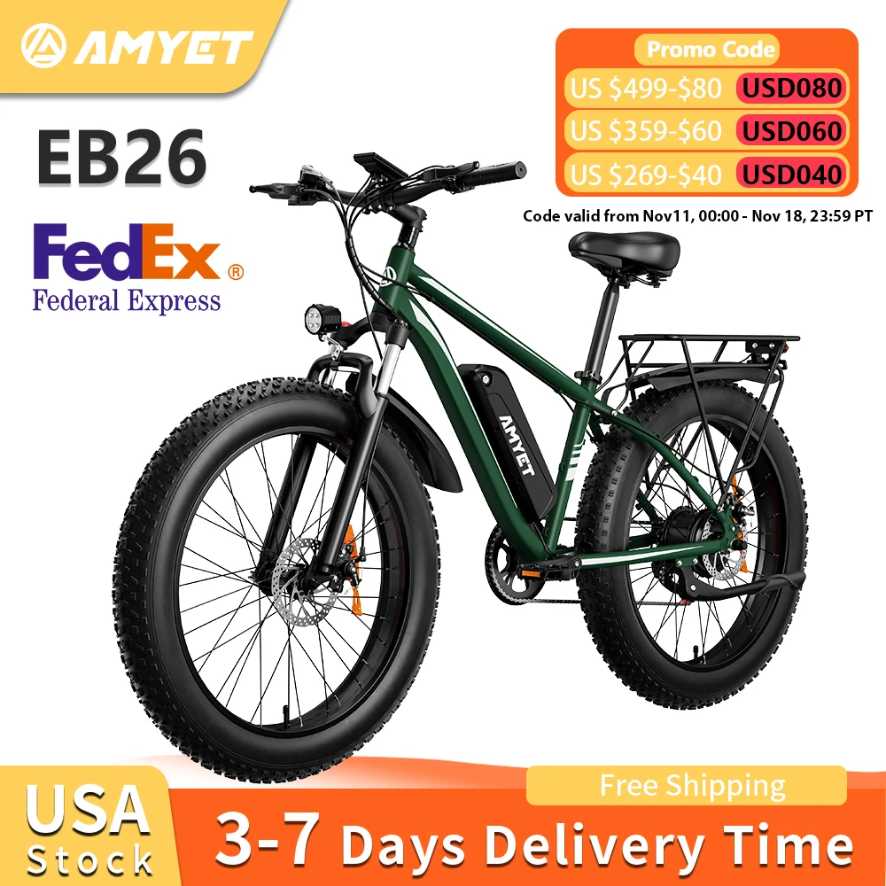 AMYET Electric Bike EB26 Adults 31mph Peak 1500W 720WH 26