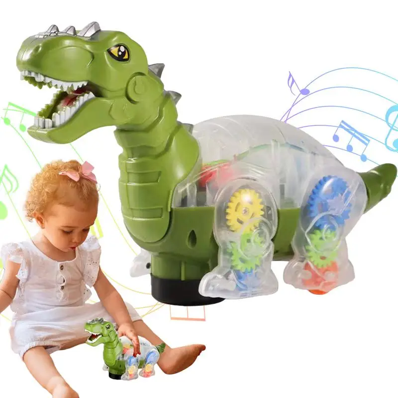 

Dinosaur Walking Toy Early Development Toy With Lights Music Musical Dinosaur Toys Crawl Toys Gears Design Self-Steering