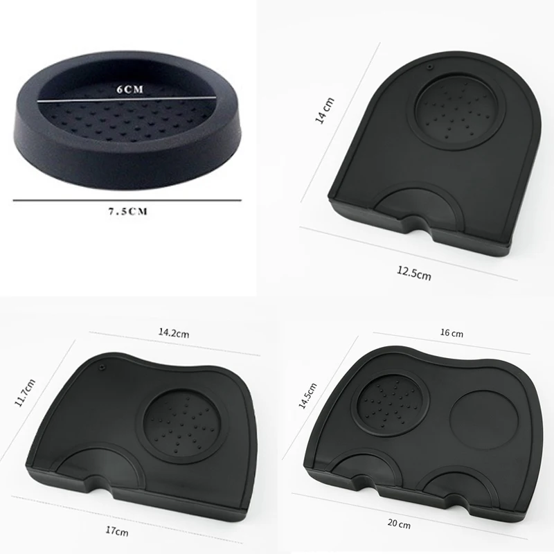 Description Picture 2 of itemSilicone Non-slip Mat Coffee Tamper Mat Tamping Rest Holder Corner Edge Pad Black Base Office Bar Shop Silicone Espresso Station