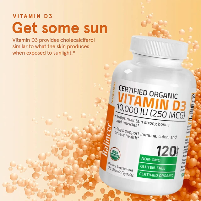713-3f75a6.jpg Vitamin D3 Supplement, Supports Calcium Absorption, Fights Fatigue, Boosts Immune System, Strengthens Muscle, 120 Capsules