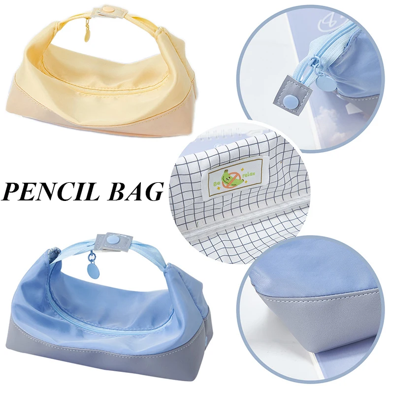 

Stationary Pen Storage Bag Pen Pencil Bag Large Capacity Cosmetic Travel Storage Bag Simple Plaid Pencil Case
