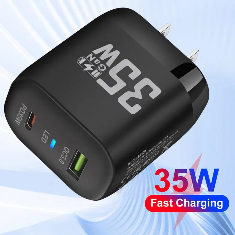 Сетевое зарядное устройство для телефона, высокомощное светодиодное универсальное сетевое зарядное устройство для путешествий с американской вилкой, адаптер для Iphone, быстрая зарядка Qc3 0 Pd35w 35w