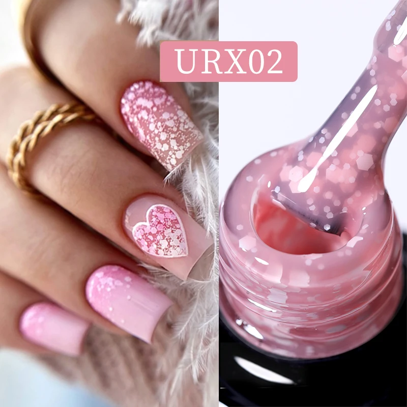 Ur Suiker 7Ml Sneeuwvlok Gel Nagellak Semi-Permanente Melkachtige Witte Glitter Sneeuw Pailletten Weken Van Uv Nails Art Lak Manicure