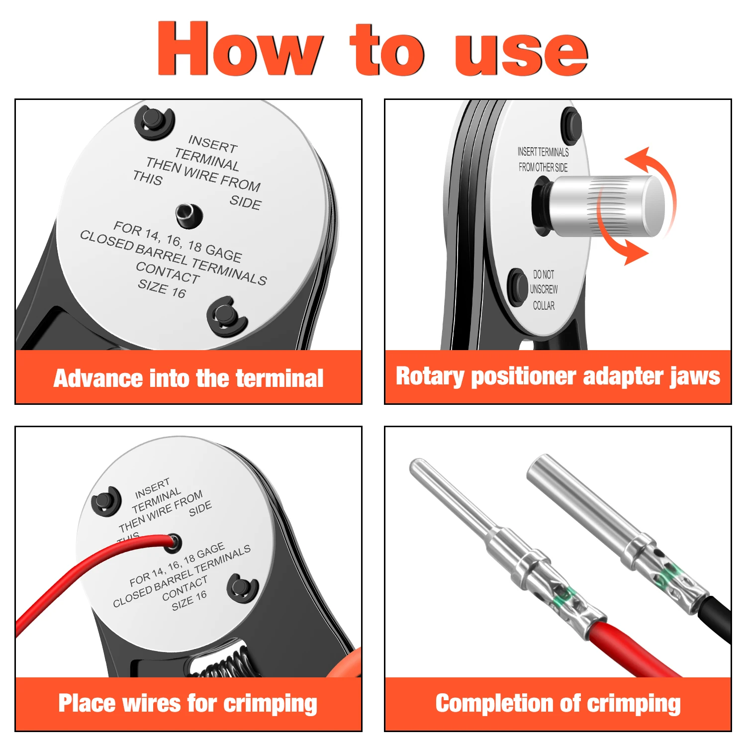 Pro'sKit D-Sub Crimper For Closed Barrel Contacts - 4-Way Indent, AWG 26-20