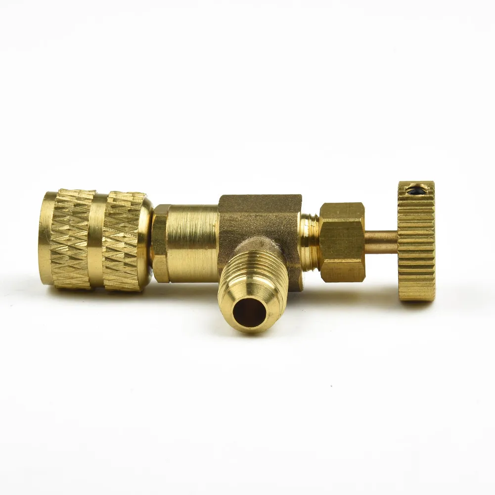R22 R410A Refrigeration Tool Air Conditioning Safety Valve Adapter Fitting 1/4" Inch Charging Hose Valve