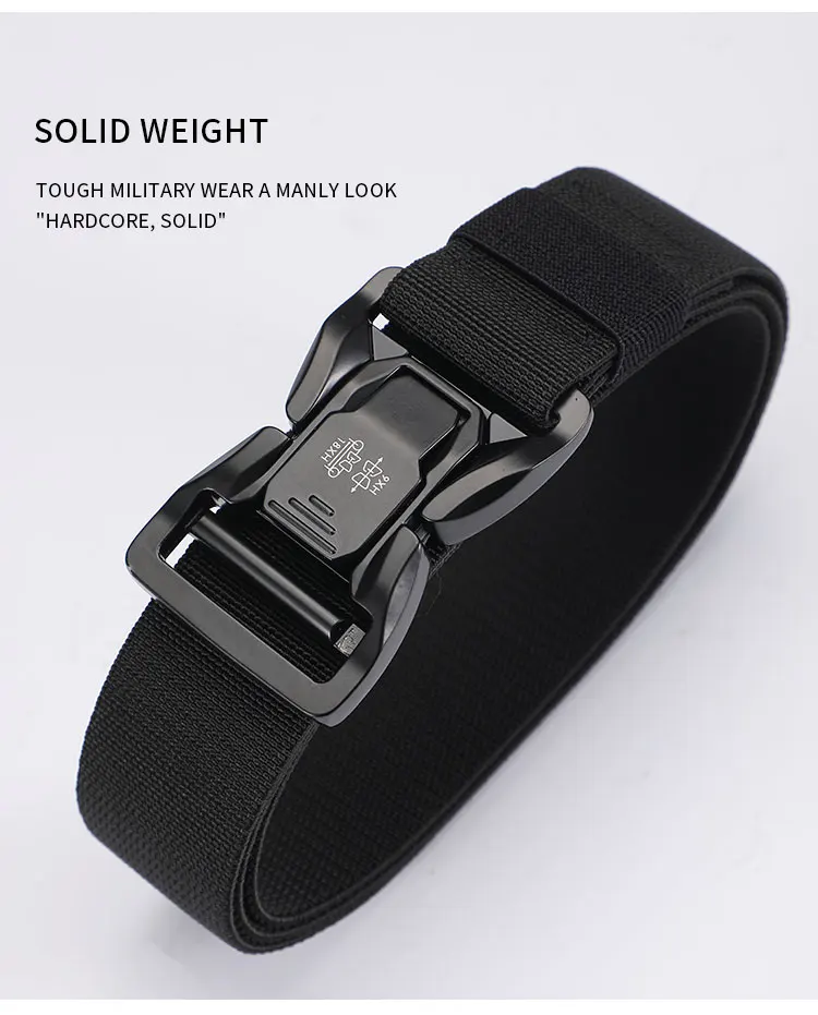 Männer Gürtel klassische Mode Matching Essentials taktische Schnell verschluss Snap Snap elastische Freizeit Outdoor Metalls chnalle taktischen Gürtel – Detail 10
