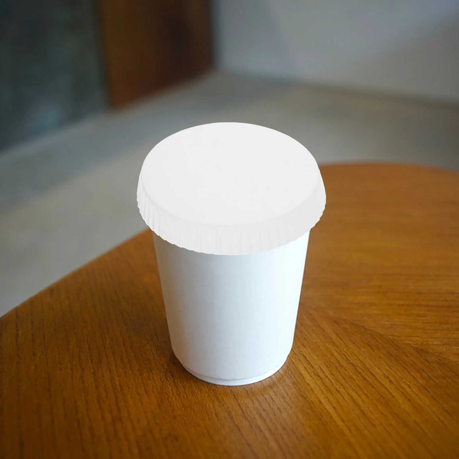 100pcs Disposable Cup Cover Paper Cup Lid Hot Lid Cap Drinking Coffee Made Cover Hotel Room Office Home KTV Bar Supply