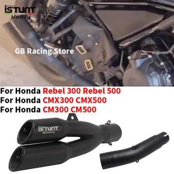 Slip On For Honda Rebel 500 300 CM300 CM500 CMX300 Cmx500 2017-2022 Years Motorcycle Exhaust Escape Modify Moto With Muffler
