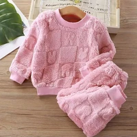 Automne hiver bride vêtements de nuit filles garçons à manches longues maison vêtements bébé enfant sommeil Costume hauts + pantalons costumes 0-5Y 2