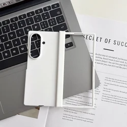 Ultra Thin Matte Shockproof Phone Case with Hinge Protection and Solid Color Design for Galaxy Z Fold4 (White)