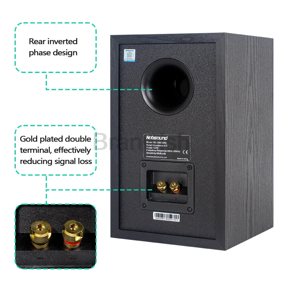 6.5 Inch Desktop Two-Way NS2000MKII Speaker High Power HiFi Audio Speaker Passive Surround Home Theater Bookshelf 100W