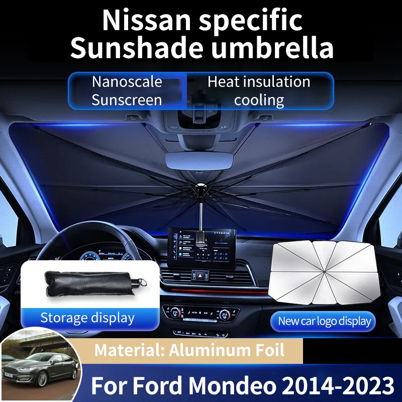 

Car Sunshade Umbrella Auto Parasol Summer Sun Interior Windshield Protection Accessories for Ford Mondeo Fusion MK4 V 2014~2023