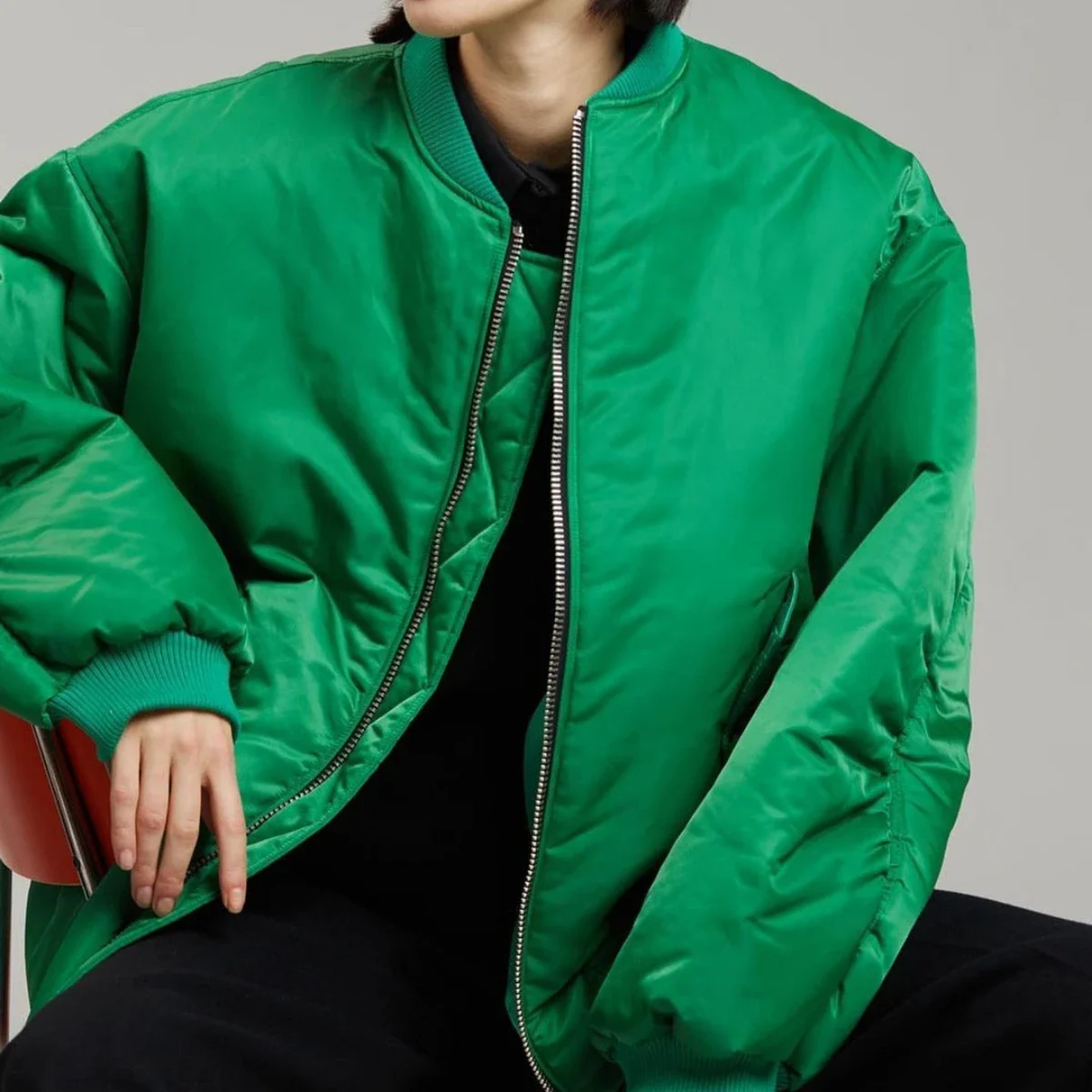 Womens Bomber Jacket Autumn Winter Warmth Streetwear Casual Baseball Uniform Coat Padded Jacket Tops Loose Fashion Free Shipping