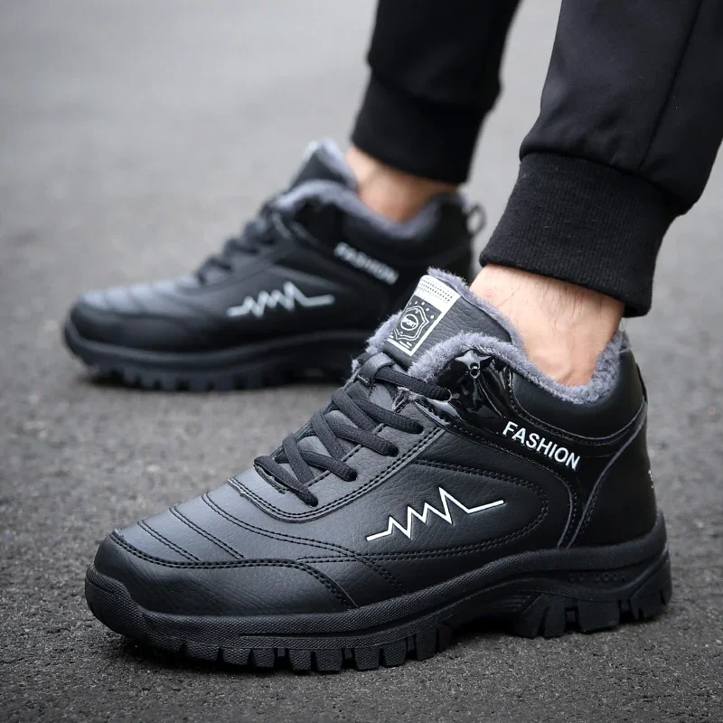 

Winter Men Boots Warm Waterproof Snow Boots 2023 New Winter Outdoor Women Walking Casual Shoes Leather Hiking Sneakers Men Shoes