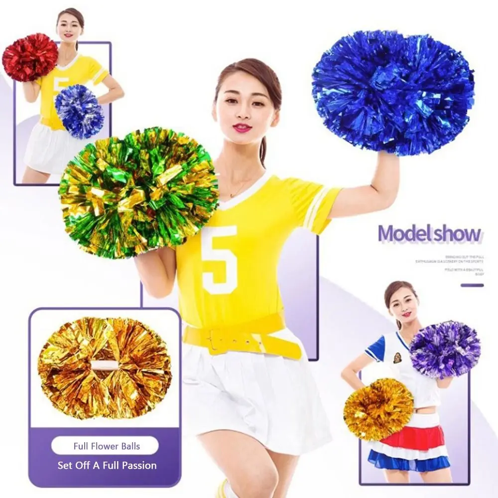 30cm*37cm 치어리더 폼폼 다양한 색상 PET 댄스 소품 이중 구멍 손잡이 응원 소품 치어링 볼 파티 장식