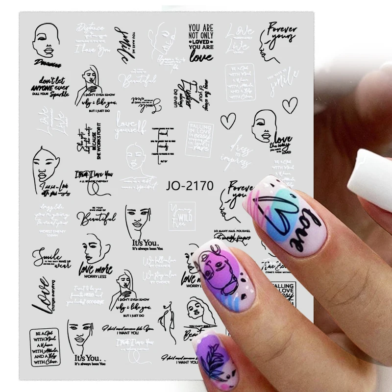 7 Blatt Spiegel-Metallic-Silber-Nagelaufkleber – 3D Sterne, Herzen, Schmetterlinge, Y2k Style, Selbstklebend
