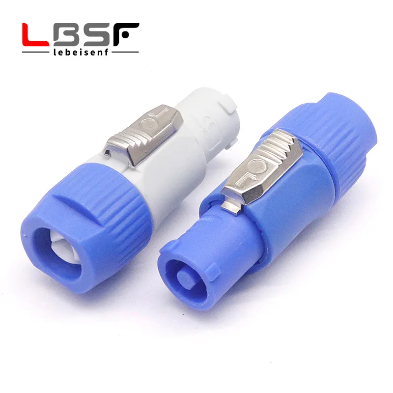 Powercon ตัวเชื่อมต่อตัวผู้เชื่อมต่อสายเคเบิลที่ล็อคได้ + ซ็อกเก็ตแชสซีสำหรับสว่านไฟฟ้าไฟ LED หน้าจอการเชื่อมต่อพลังงานบนเวที 1