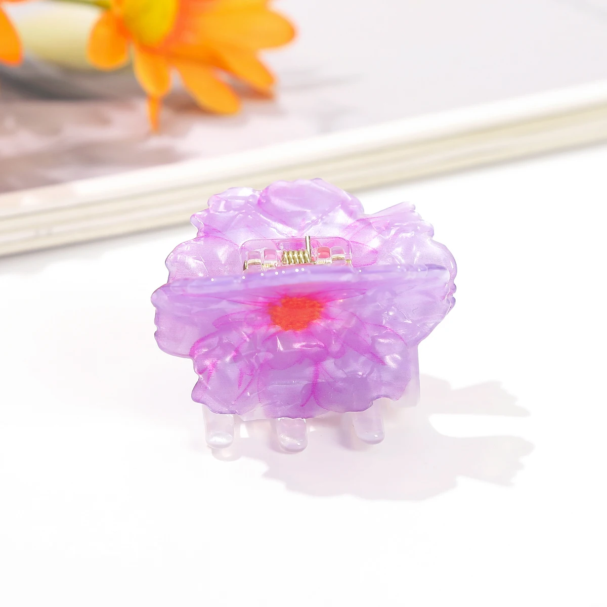 Acrylic Acetate Flower Hair Claw For Women Temperament Dopamine Style Hair Accessories Fashion Hair Clip Hair Crabs Hairpin