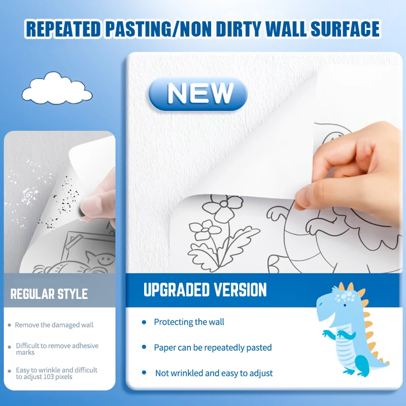 Children's Drawing Roll DIY Coloring Paper Roll Color Filling Paper Graffiti Scroll Paper-cut for Kids Painting Educational Toys 4