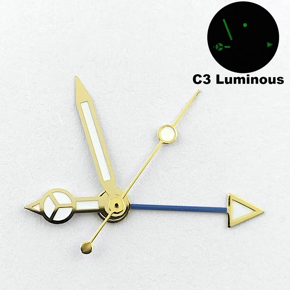 Silver Black Rose Gold 13mm GMT Watch Hands with Luminous Accents