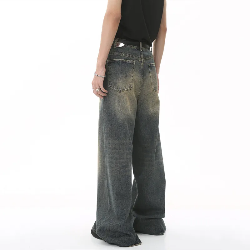 IEFB Men' Denim Pants Old Blue Washed