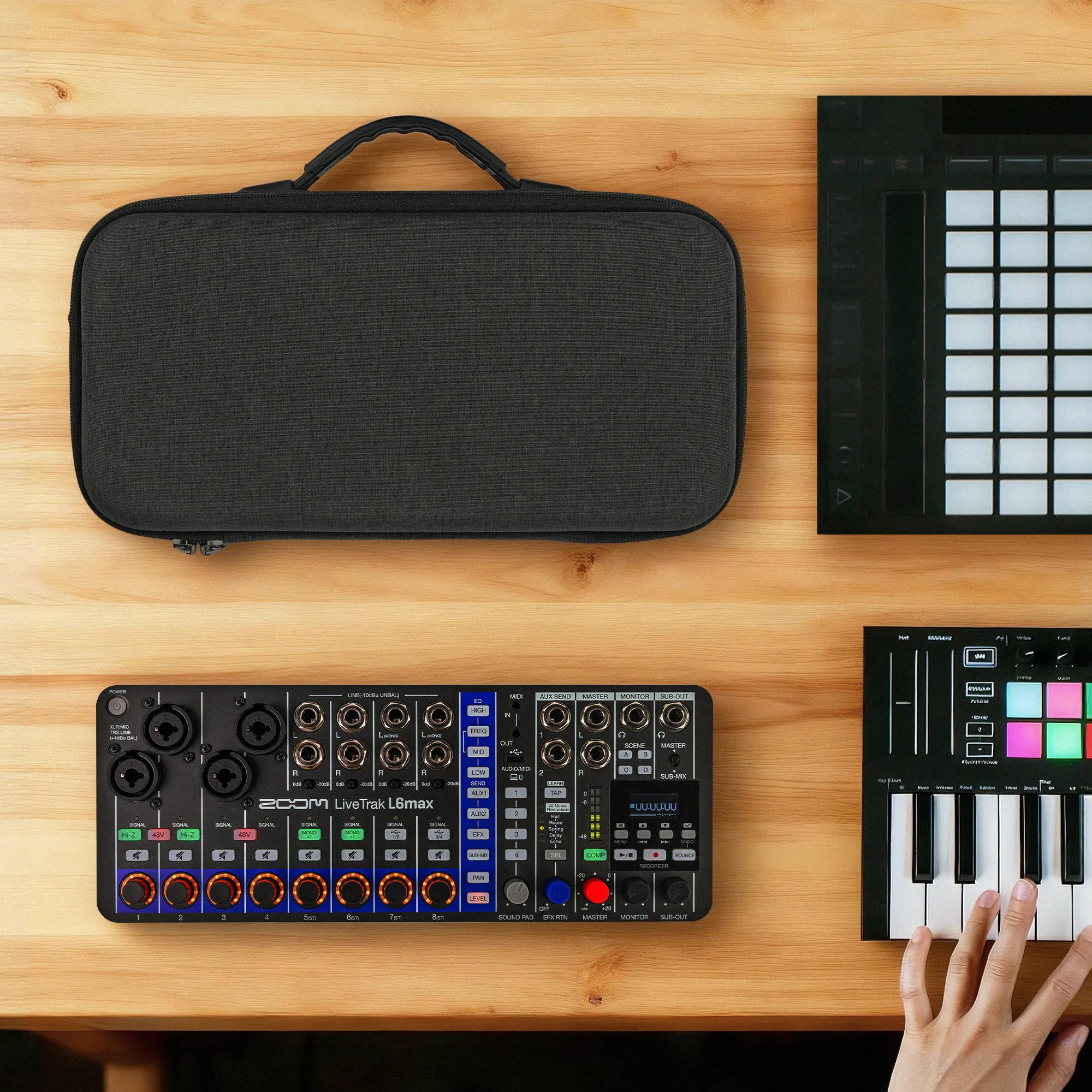 Audio Interface Carrying Case Compatible with Zoom LiveTrak L6 max/ L6 max Digital Mixer (Dark Grey)