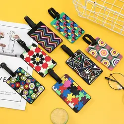 Colorful Stripe PVC Luggage Tag Suitcases Identifier Label Baggage Boarding Bag Name ID Address Holder Travel Accessories