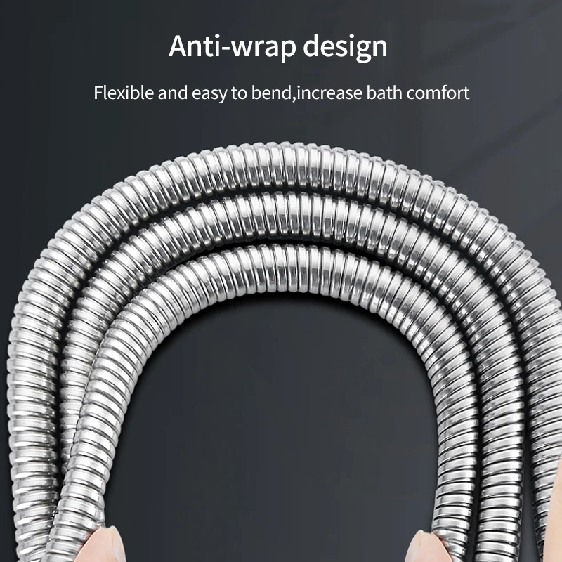 1.5m or 2m Golden Black Sliver Thickened Stainless Shower Hose Pipes Shower Head Bathroom Accessories