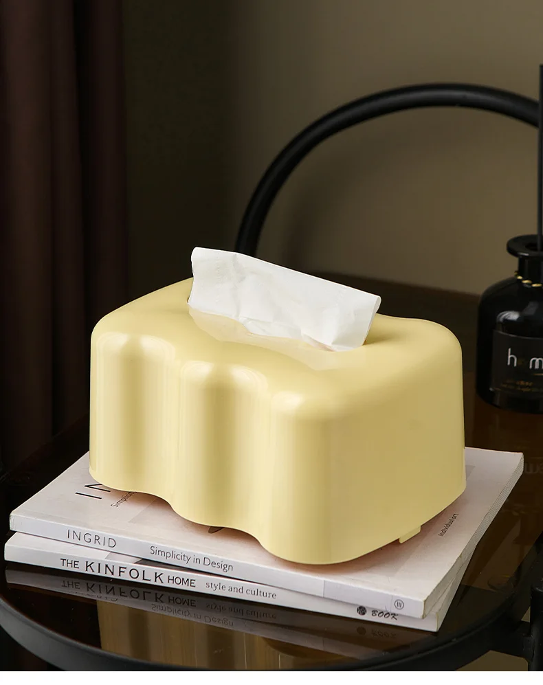 Modern Plastic Cream Cloud Tissue Box Creative Cute