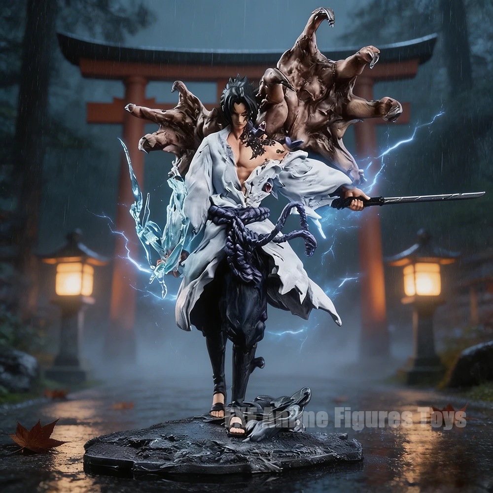 Figura de Anime NARUTO de 31 cm, Figura de Accion de Uchiha Sasuke