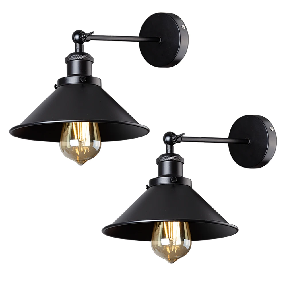 Vintage Black Adjustable Swing Arm Wall Sconce