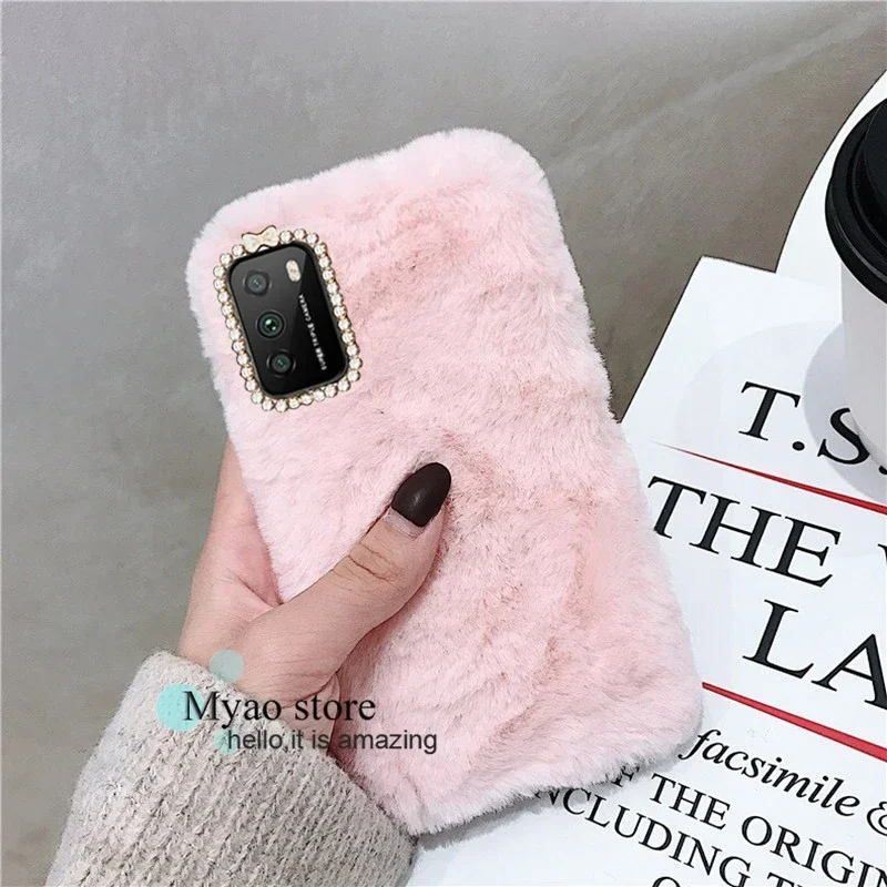 Cartoon Capybara Plush Fur Fluffy Phone Case Cover