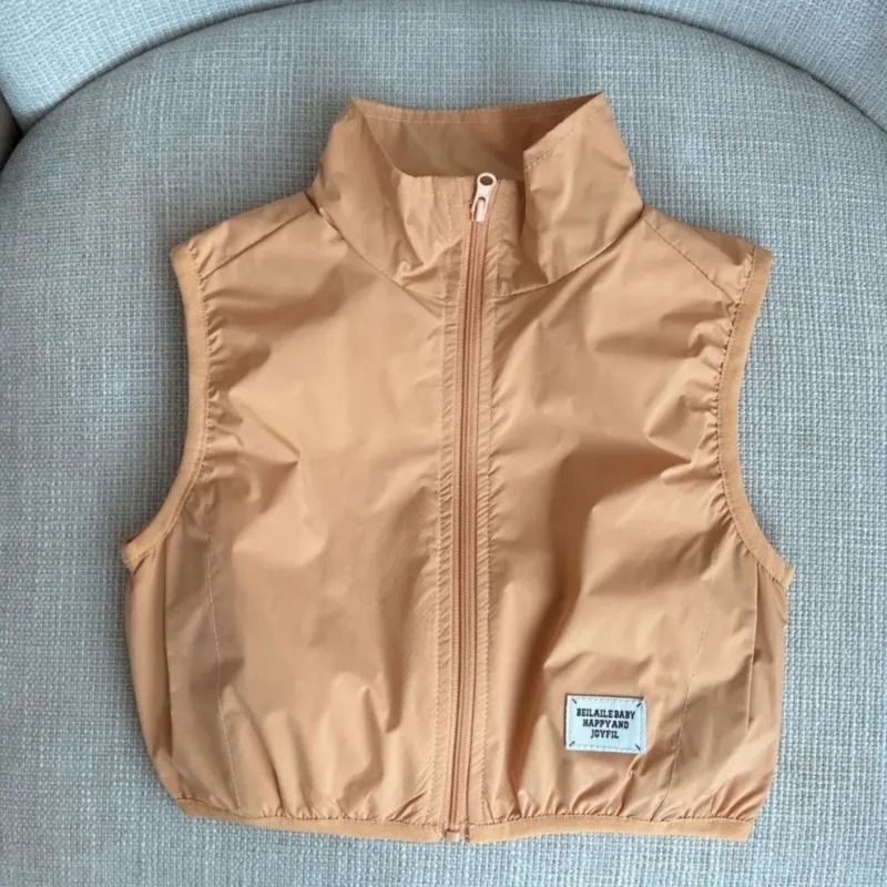 패션 소년 소녀 스포츠 조끼 어린이 얇은 양복 조끼 Outwear 봄 여름 캐주얼 옷 0-5Y