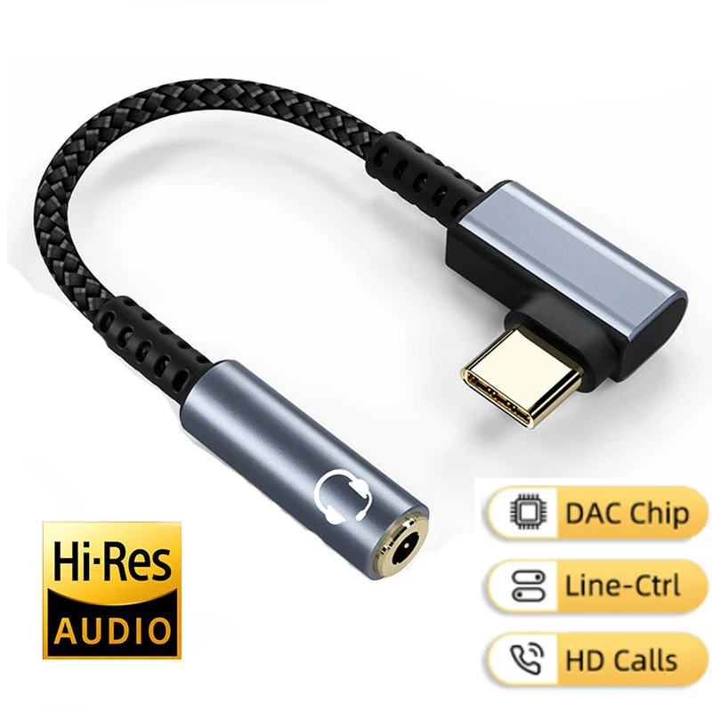 Gomito Usb Tipo C 3.5Mm Jack Aux Cavo Adattatore Per Auricolari Usb C A 3.5Mm Cuffie Cavo Convertitore Audio Per Huawei Mate 60 Pro