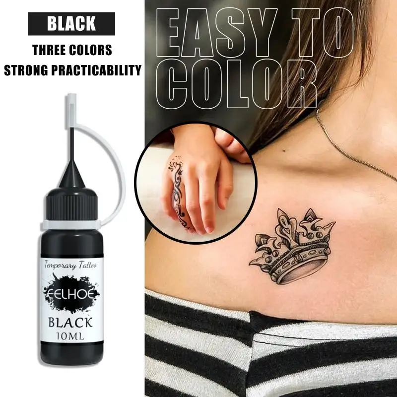 10ml Henna Tattoo Juice Ink Temporary Natural Organic Fruit Gel For Body Paint 6 Colors