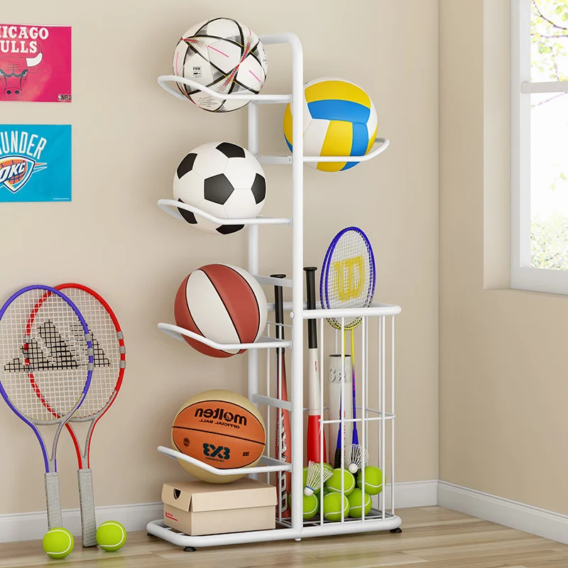Support de rangement pour ballons de sport T1 avec panier et deux crochets  de suspension, présentoir de support de basket-ball pour garage - AliExpress