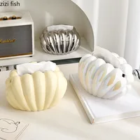 Ceramic Tissue Box Silver Shell Clamshell Desktop Cute Storage Container Napkin Paper Box Household Removable Tissue Box 1