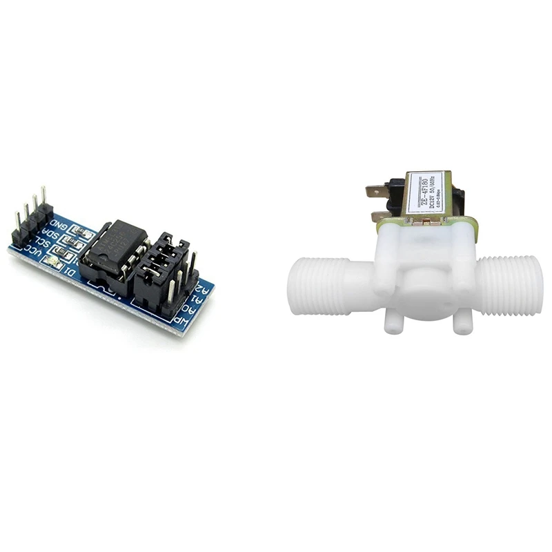 Fashionat24c256 Chip Sockets I2C Serial EEPROM Data Storage Memory Module With 12V 1/2Inch N/C Plastic Electric Solenoid Valve |
