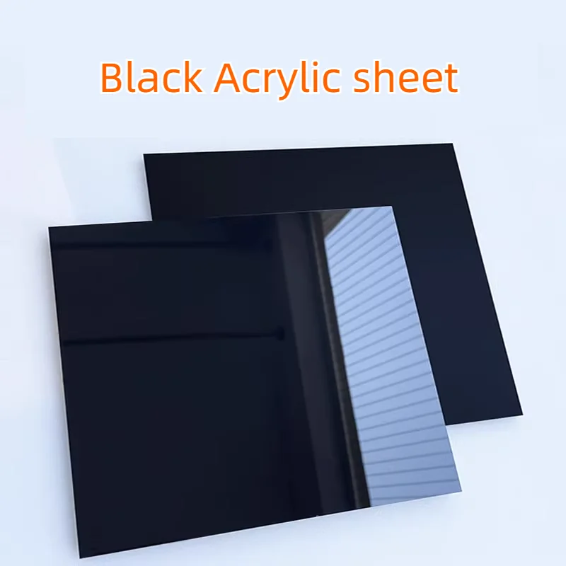Placa de Folha Acrílica de Preto Brilhante Espessura de mm mm mm mm mm mm Vidro Orgânico Colorido Metacrilato