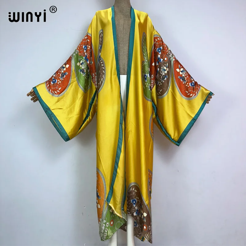 

Кимоно WINYI женское пляжное в африканском стиле, пикантный свободный купальник с принтом в богемном стиле, пикантная одежда для отдыха, наряд для пляжа, на лето