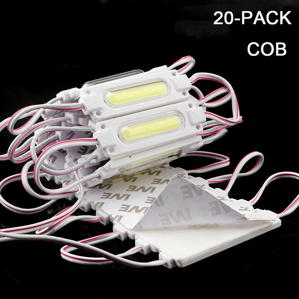 

20-pack 12V LED COB Module Light Super Bright Yellow Blue Pink Ice Blue Color IP65 Waterproof for Advertisement Shop Decor Lamp
